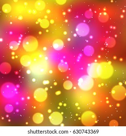 Festive elegant abstract background with bokeh lights and stars Texture
