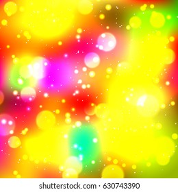 Festive elegant abstract background with bokeh lights and stars Texture