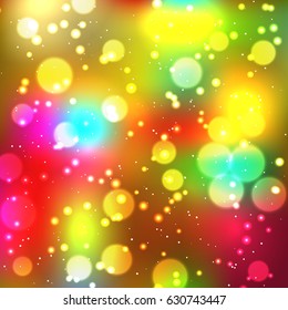 Festive elegant abstract background with bokeh lights and stars Texture