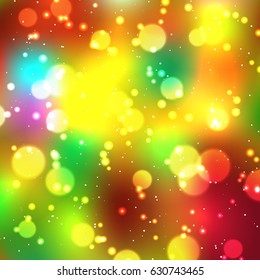 Festive elegant abstract background with bokeh lights and stars Texture