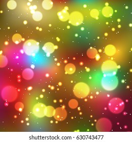 Festive elegant abstract background with bokeh lights and stars Texture