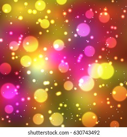 Festive elegant abstract background with bokeh lights and stars Texture