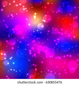 Festive elegant dark abstract background with bokeh lights and stars Texture