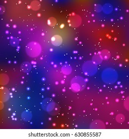 Festive elegant dark abstract background with bokeh lights and stars Texture