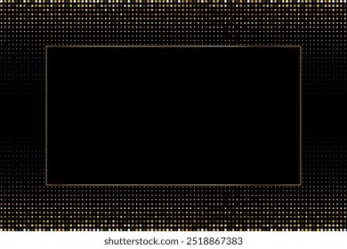 Festive Elegant Gold and Black Frame Border Background