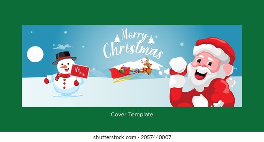 Festive elegant merry Christmas cover page template design.