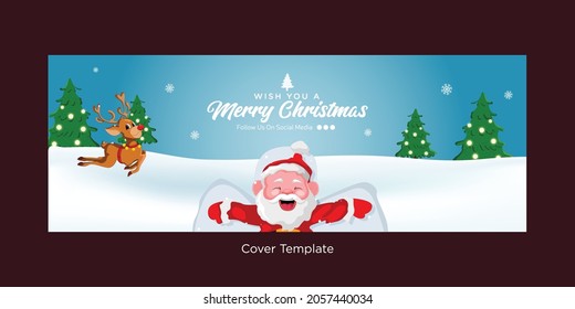 Festive elegant merry Christmas cover page template design.