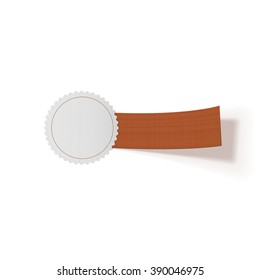 Festive Emblem with orange Ribbon