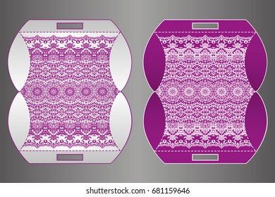 A festive envelope, box, cover for wedding, party, congratulations, I'm sorry. Laser cut mandala, Oriental motif hand-painted background. Decorative elements for design print. Vector EPS 10