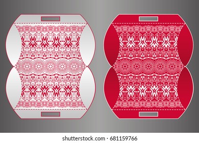 A festive envelope, box, cover for wedding, party, congratulations, I'm sorry. Laser cut mandala, Oriental motif hand-painted background. Decorative elements for design print. Vector EPS 10
