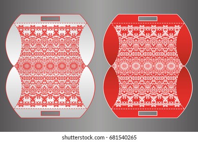 A festive envelope, box, cover for wedding, party, congratulations, I'm sorry. Laser cut mandala, Oriental motif hand-painted background. Decorative elements for design print. Vector EPS 10