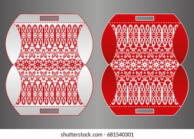 A festive envelope, box, cover for wedding, party, congratulations, I'm sorry. Laser cut mandala, Oriental motif hand-painted background. Decorative elements for design print. Vector EPS 10