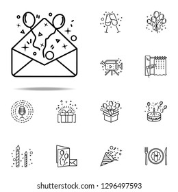 festive envelope dusk style icon. Birthday icons universal set for web and mobile