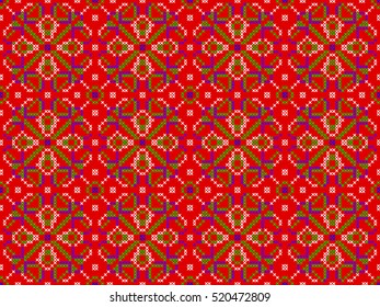 Festive Ethnic Seamless Pattern, Jacquard,Tapestry. Embroidered Handmade Cross-stitch Ornament for Textile Design,knitting, Knitwear, Greeting Cards,web page Background,Invitations,Wrapping,Wallpaper.