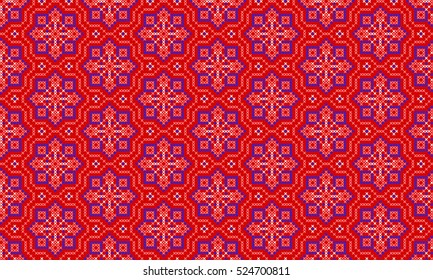 Festive Ethnic Seamless Pattern, Jacquard,Tapestry. Embroidered Handmade Cross-stitch Ornament for Textile Design,knitting, Knitwear, Greeting Cards,web page Background,Invitations,Wrapping,Wallpaper.