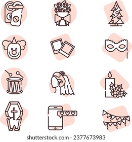 Festive Event, illustration or icon, vector on white background.