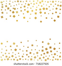 Festive explosion of confetti. Abstract Gold glitter background. Golden vector illustration .  