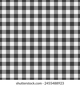 Festive fabric textile background, good seamless texture plaid. Madras tartan vector pattern check in grey and white color.