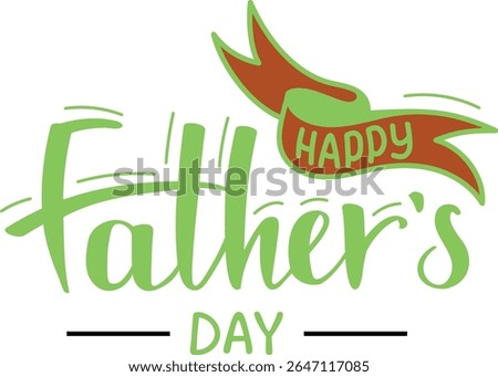 A festive Father's Day graphic featuring elegant gold script lettering, a banner with 
