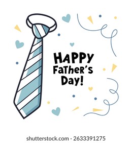 festive father's day illustration featuring a necktie and playful elements.