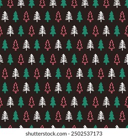 Festive Fir Trees Seamless Christmas Tree Pattern. This seamless design captures the joy and spirit of the holidays, making it perfect for seasonal decor, gift wrapping, or festive textiles.