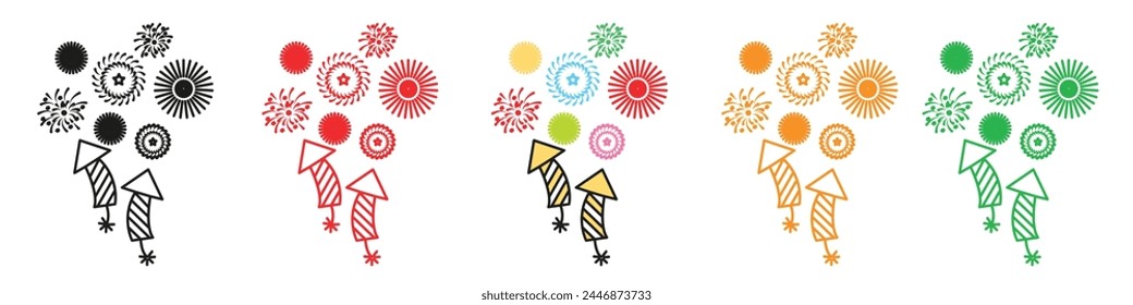 Festive Firecracker and Fireworks Burst Icon for Joyous Occasions