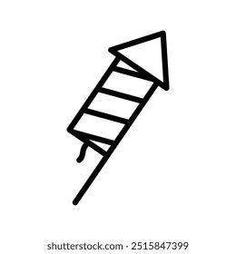 festive firecracker icon line vector design in trendy style