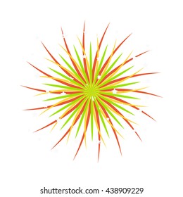 Festive firework bursting shape firework pictograms isolated