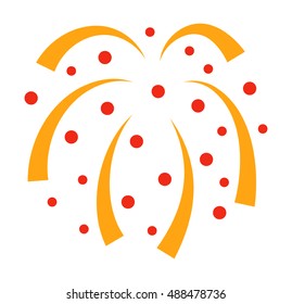 Festive firework bursting shape firework pictograms isolated