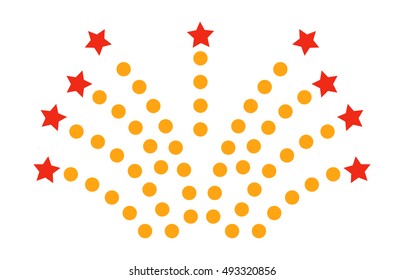 Festive firework bursting shape firework pictograms isolated