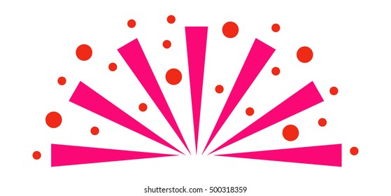 Festive firework bursting shape firework pictograms isolated
