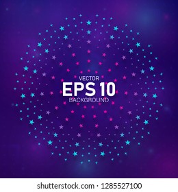 Festive firework or confetti explosion. Circular geometric centric motion pattern. Light rays of burst. Rays radiating from a central object or source of light. Gradient shapes composition.