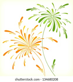Festive firework in honor of Independence day. Vector Illustration.