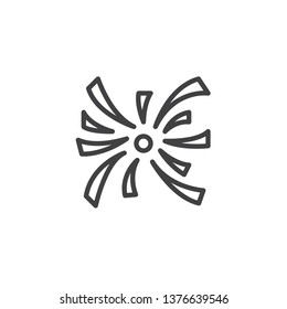 Festive firework line icon. linear style sign for mobile concept and web design. Firework bursting outline vector icon. Symbol, logo illustration. Pixel perfect vector graphics