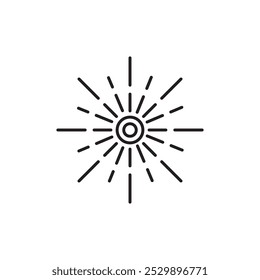 Festive firework outline icon. simple flat black trendy style illustration for web and app..eps