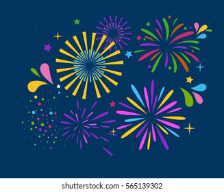 Festive Firework Salute Burst on Blue Background