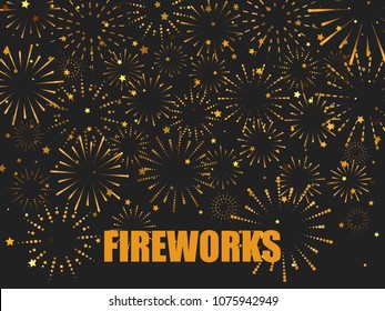 Festive fireworks background. Abstract vector illustration