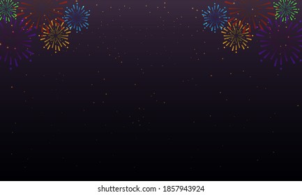 Festive fireworks banner, vector art illustration.