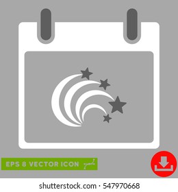 Festive Fireworks Calendar Day icon. Vector EPS illustration style is flat iconic bicolor symbol, dark gray and white colors.