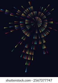 Festive fireworks of colored lights. Vector illustration. Sketch for creativity.