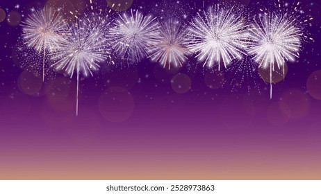 Festive fireworks display in a colorful night sky, perfect for celebrations like New Year’s Eve, Diwali, and other special occasions.