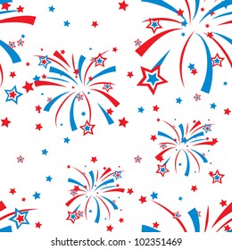 Festive Fireworks Display Seamless Background