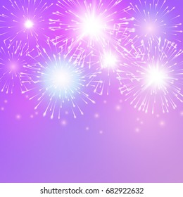 Festive fireworks. Vector.