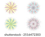 Festive Fireworks Vector Design in Bold Colors: Great for Holidays, Parties, and Events like Fourth of July, Eid, Chinese New Year, Eid al-Fitr, Ramadan, Christmas, Halloween, party, holiday