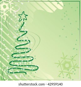 Festive fir-tree on a green background