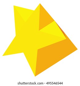 Festive five-pointed star icon in isometric 3d style isolated on white background vector illustration