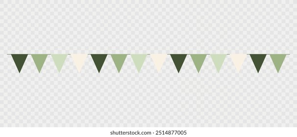 Ilustración vectorial de guirnalda de bandera festiva. Bunting retro en un estilo simple, plano, aislado en un fondo blanco. Podría ser utilizado como una decoración de frontera para un tema de carnaval, cumpleaños o circo.