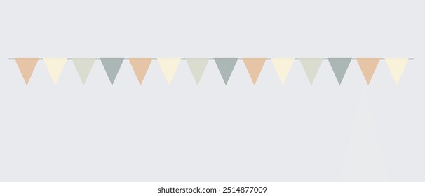 Festive flag garland vector illustration. Retro bunting in a simple, flat style, isolated on a white background. Could be used as a border decoration for a carnival, birthday or circus theme.