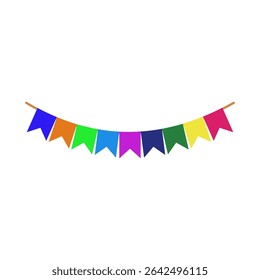 Festive flag garland vector illustration