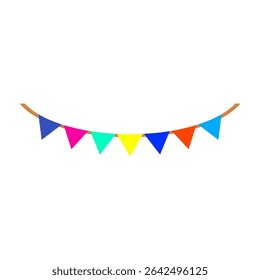 Festive flag garland vector illustration